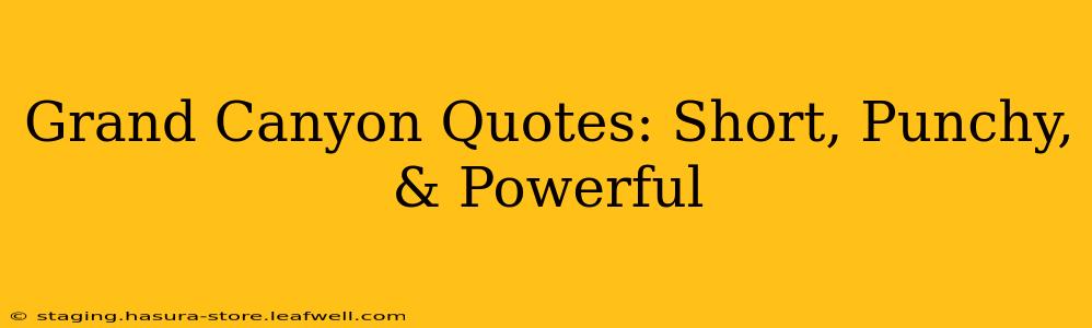 Grand Canyon Quotes: Short, Punchy, & Powerful
