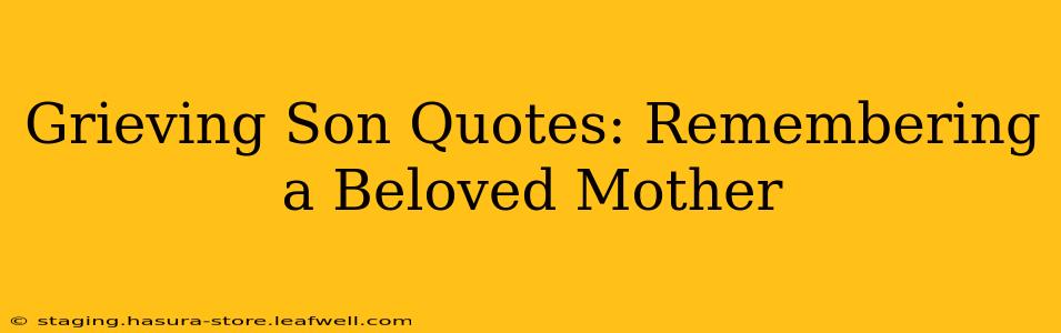 Grieving Son Quotes: Remembering a Beloved Mother