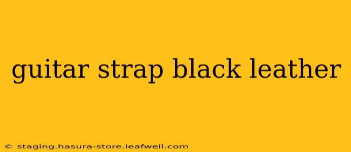 guitar strap black leather