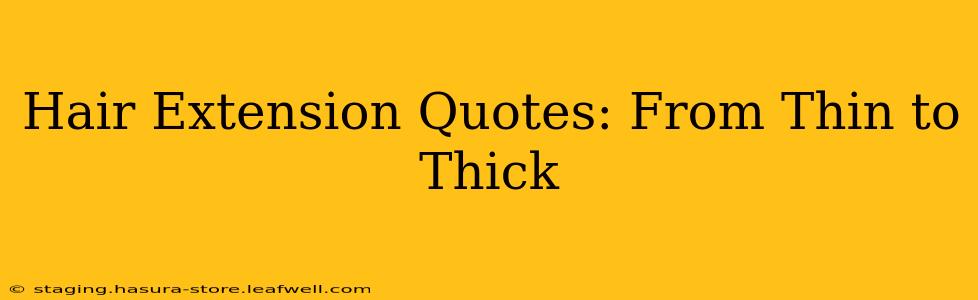 Hair Extension Quotes: From Thin to Thick