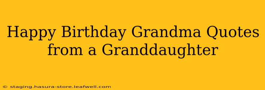 Happy Birthday Grandma Quotes from a Granddaughter