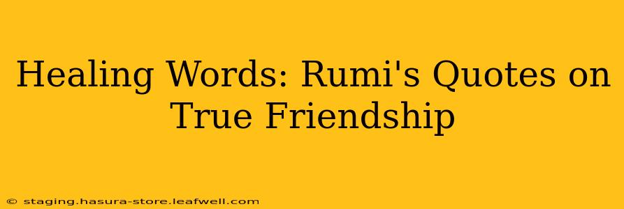 Healing Words: Rumi's Quotes on True Friendship