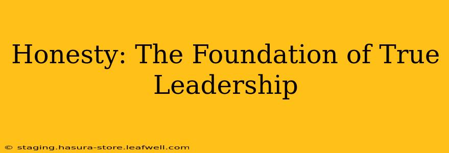 Honesty: The Foundation of True Leadership