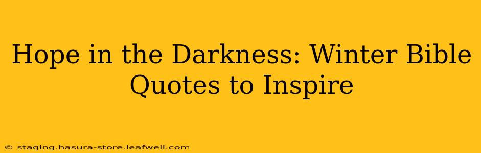 Hope in the Darkness: Winter Bible Quotes to Inspire