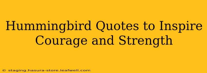 Hummingbird Quotes to Inspire Courage and Strength