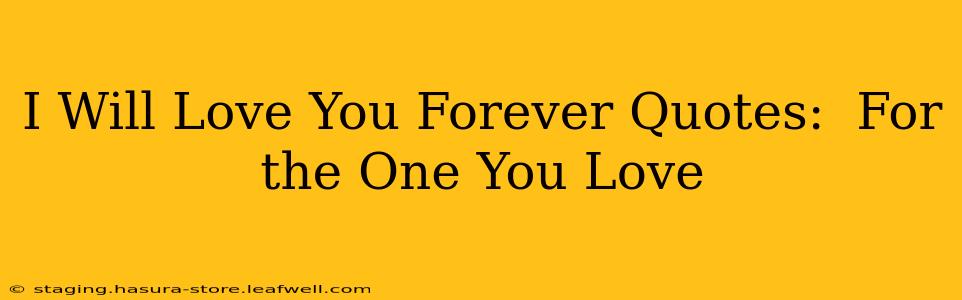 I Will Love You Forever Quotes:  For the One You Love