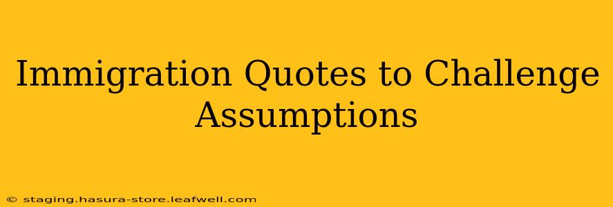 Immigration Quotes to Challenge Assumptions