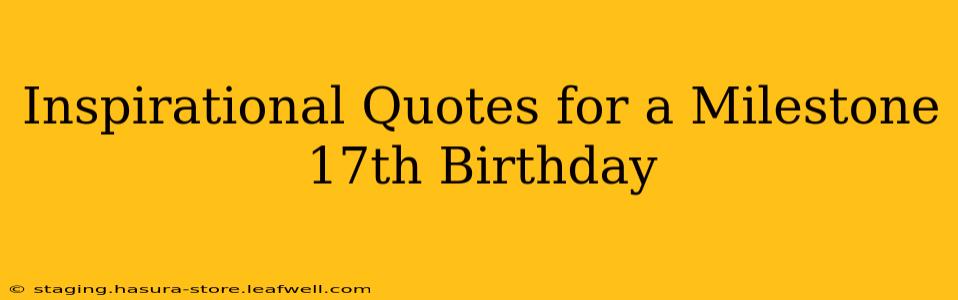 Inspirational Quotes for a Milestone 17th Birthday