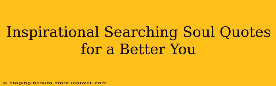 Inspirational Searching Soul Quotes for a Better You