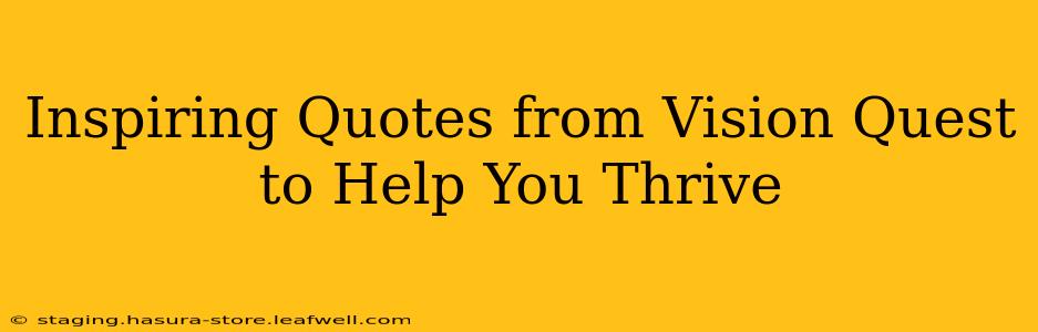 Inspiring Quotes from Vision Quest to Help You Thrive