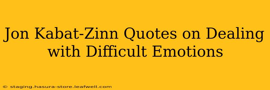 Jon Kabat-Zinn Quotes on Dealing with Difficult Emotions