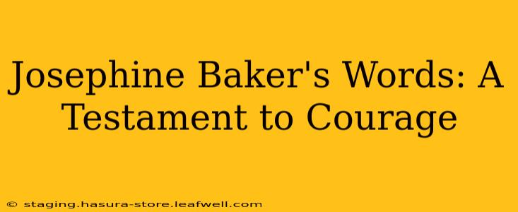 Josephine Baker's Words: A Testament to Courage