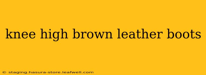 knee high brown leather boots