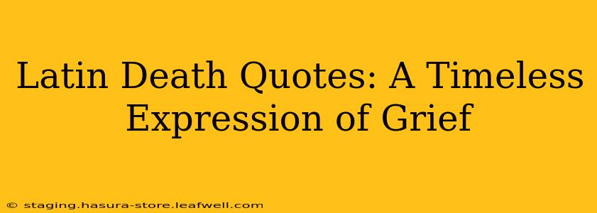 Latin Death Quotes: A Timeless Expression of Grief