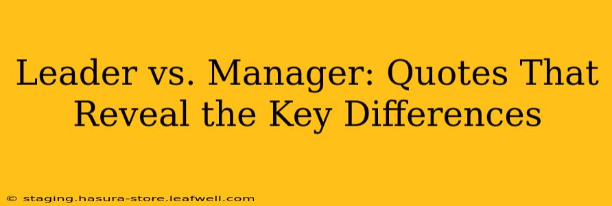 Leader vs. Manager: Quotes That Reveal the Key Differences
