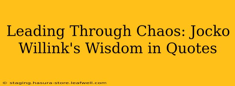 Leading Through Chaos: Jocko Willink's Wisdom in Quotes