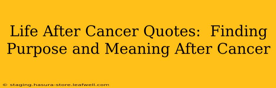 Life After Cancer Quotes:  Finding Purpose and Meaning After Cancer