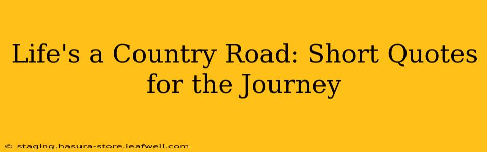 Life's a Country Road: Short Quotes for the Journey
