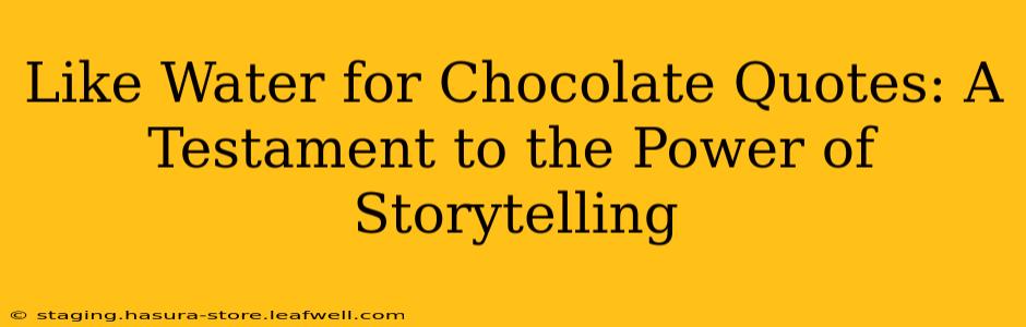 Like Water for Chocolate Quotes: A Testament to the Power of Storytelling