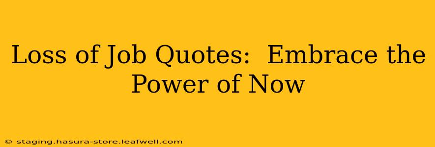 Loss of Job Quotes:  Embrace the Power of Now