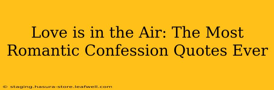 Love is in the Air: The Most Romantic Confession Quotes Ever