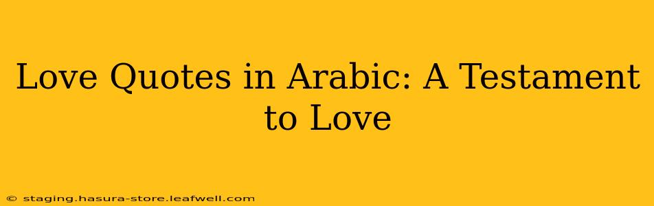 Love Quotes in Arabic: A Testament to Love