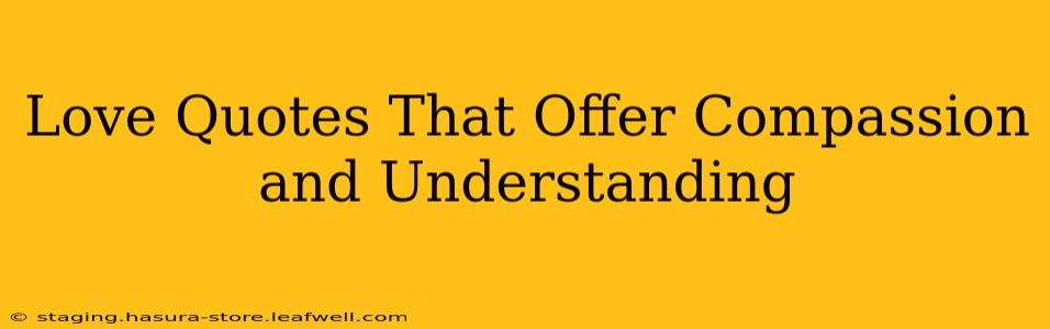 Love Quotes That Offer Compassion and Understanding