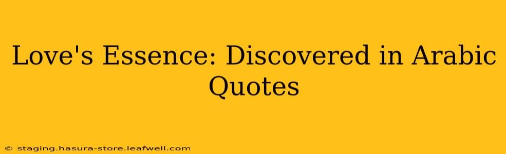 Love's Essence: Discovered in Arabic Quotes