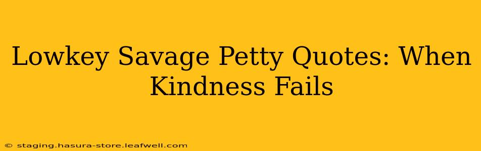 Lowkey Savage Petty Quotes: When Kindness Fails