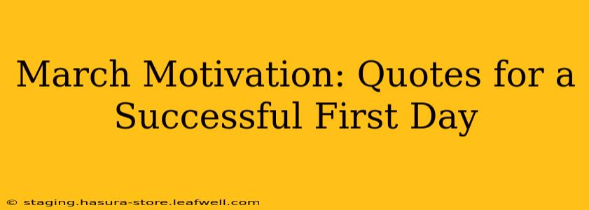 March Motivation: Quotes for a Successful First Day