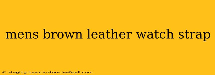 mens brown leather watch strap