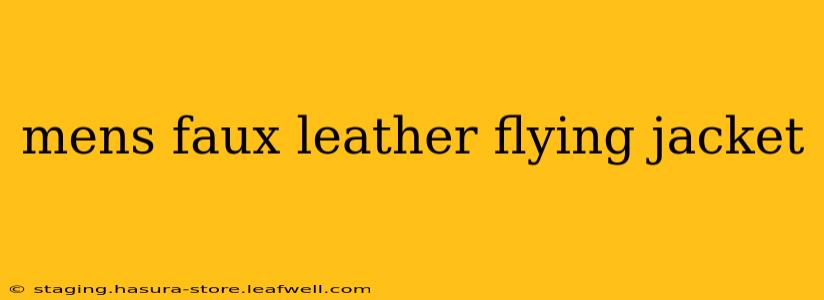 mens faux leather flying jacket