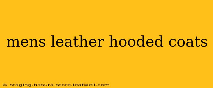 mens leather hooded coats