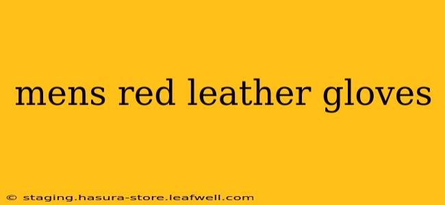 mens red leather gloves