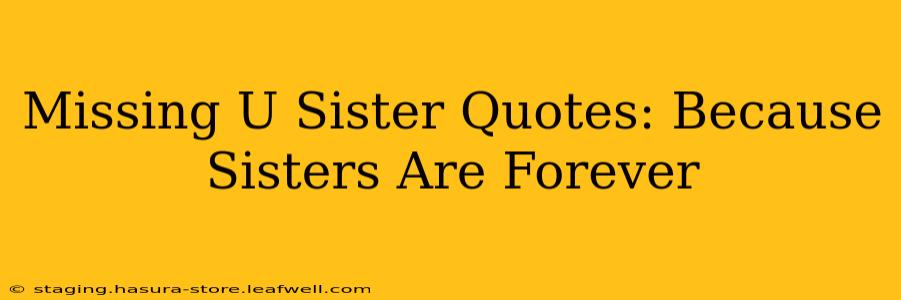 Missing U Sister Quotes: Because Sisters Are Forever