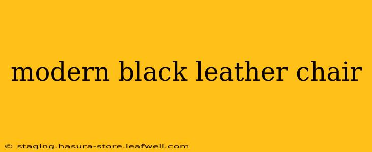 modern black leather chair