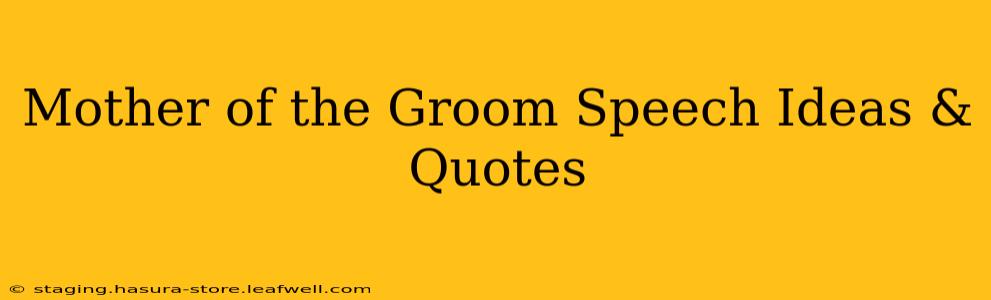 Mother of the Groom Speech Ideas & Quotes