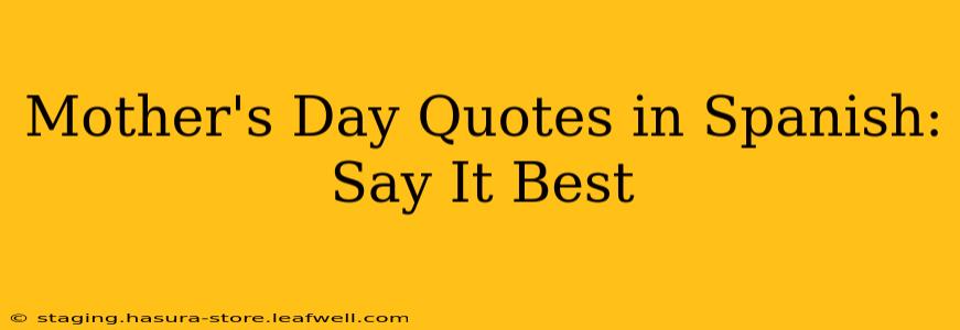 Mother's Day Quotes in Spanish:  Say It Best
