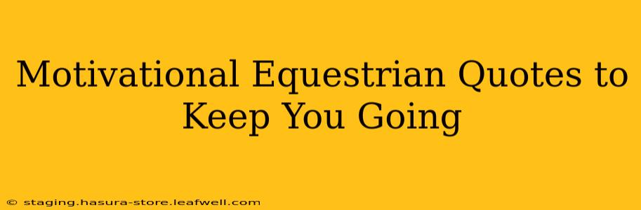 Motivational Equestrian Quotes to Keep You Going