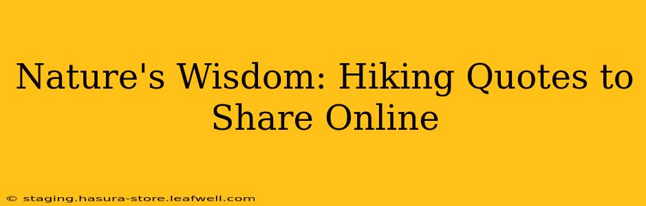 Nature's Wisdom: Hiking Quotes to Share Online