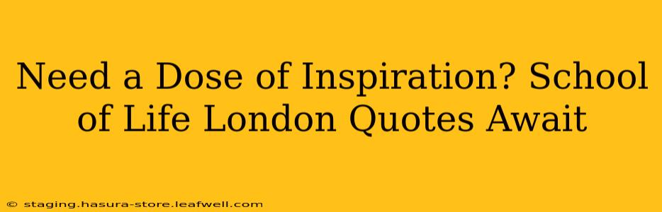 Need a Dose of Inspiration? School of Life London Quotes Await