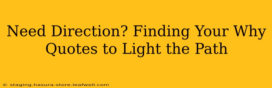 Need Direction? Finding Your Why Quotes to Light the Path