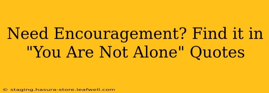 Need Encouragement? Find it in "You Are Not Alone" Quotes