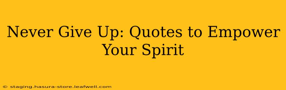Never Give Up: Quotes to Empower Your Spirit