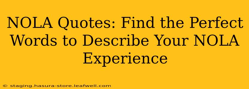 NOLA Quotes: Find the Perfect Words to Describe Your NOLA Experience