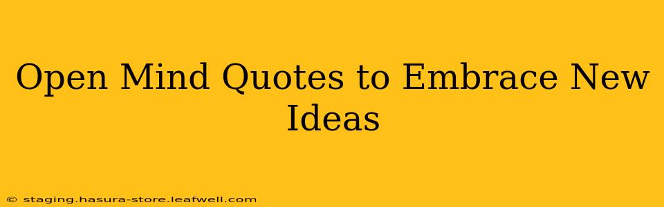Open Mind Quotes to Embrace New Ideas