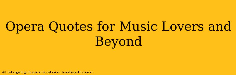 Opera Quotes for Music Lovers and Beyond