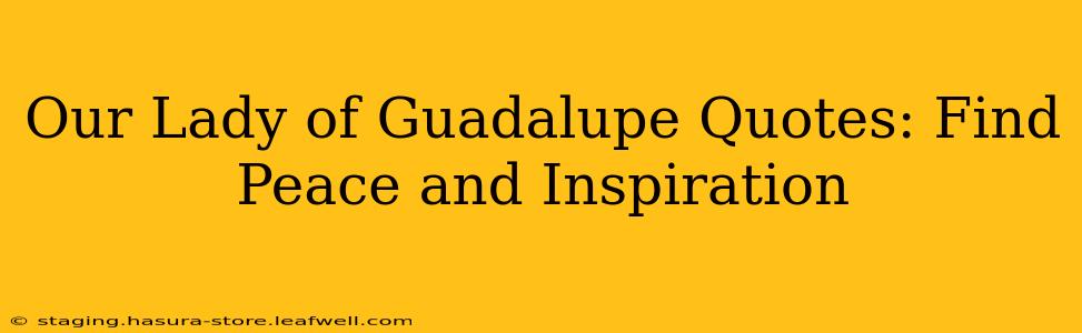 Our Lady of Guadalupe Quotes: Find Peace and Inspiration