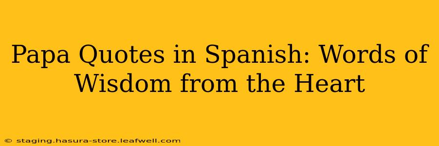 Papa Quotes in Spanish: Words of Wisdom from the Heart
