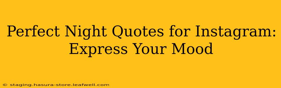 Perfect Night Quotes for Instagram: Express Your Mood